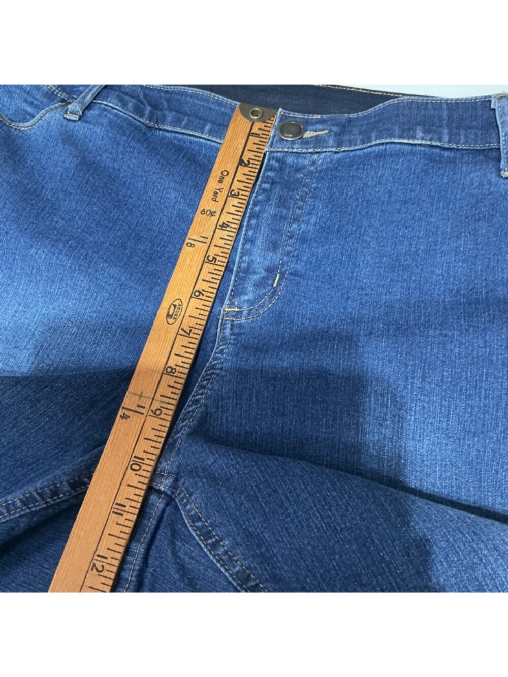 CJ Banks Women's Plus Size 18W Petite Blue Denim Jeans Stretch Waistband - Picture 7 of 9